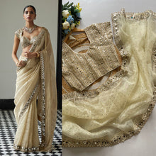 Load image into Gallery viewer, Party Wear Heavy Mirror And Codding Work Saree
