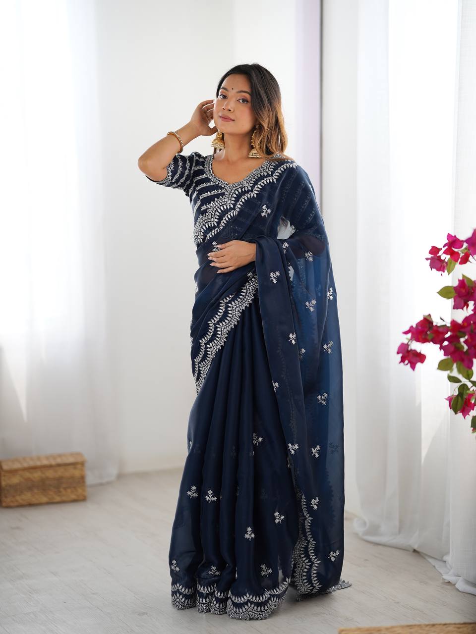 Wedding Wear Jimmi Chu Silk Sequence Work Saree