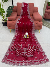 Load image into Gallery viewer, Wedding Wear Jimmi Chu Silk Sequence Work Saree
