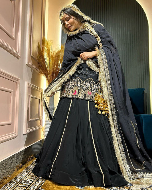 Designer  Fully Stiched Lehenga Top With Dupatta 3 Colours