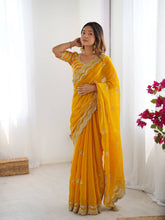 Load image into Gallery viewer, Wedding Wear Jimmi Chu Silk Sequence Work Saree

