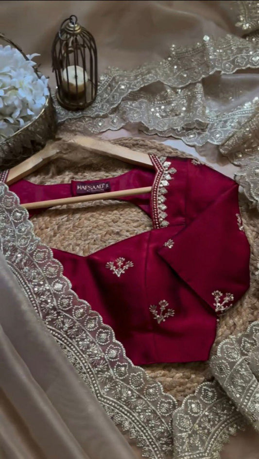 Cream Colour Jimmy Chuu Thred With  Sequnce Work Saree