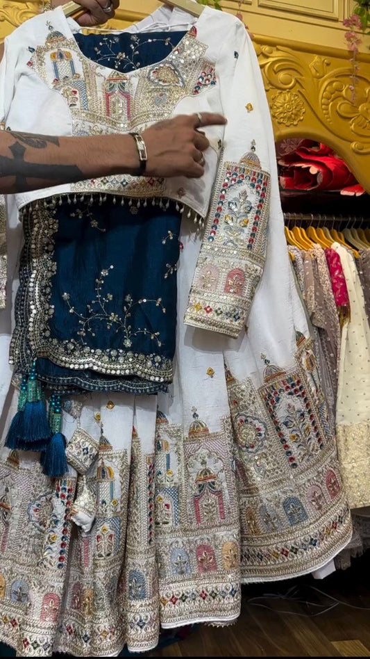 Designer White Colour Lehenga Choli With Attractive Work Dupatta