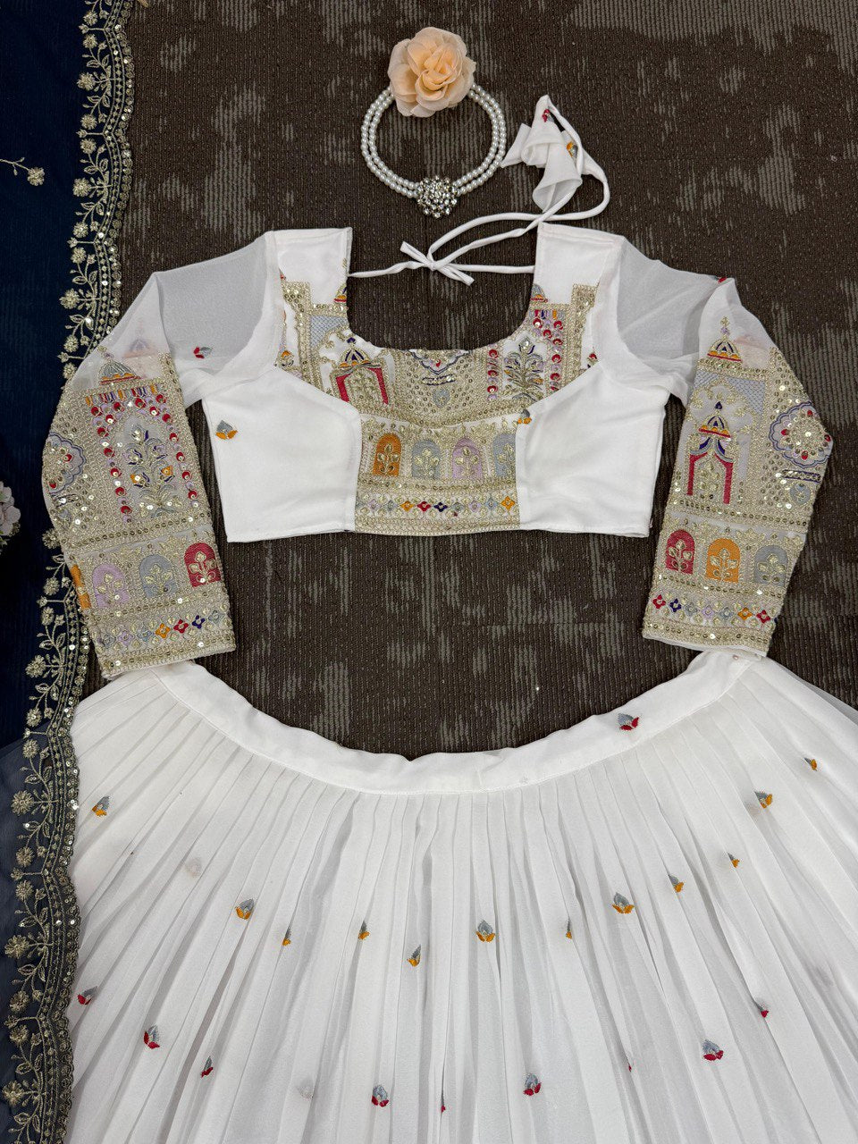 Designer White Colour Lehenga Choli With Attractive Work Dupatta
