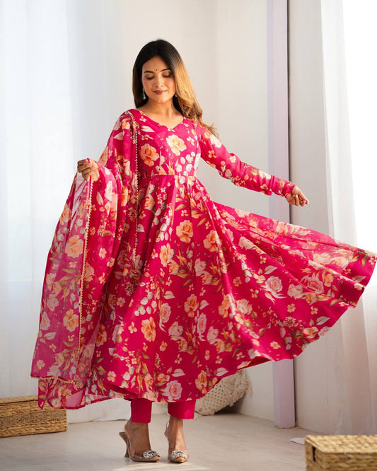 Wedding Wear & Festive Wear Digital Print Fully Stiched Anarkali Dress