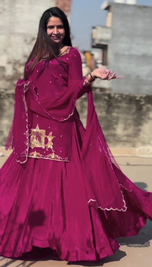 New Designer Wedding Top Lehenga & Dupatta Set 2 Colours