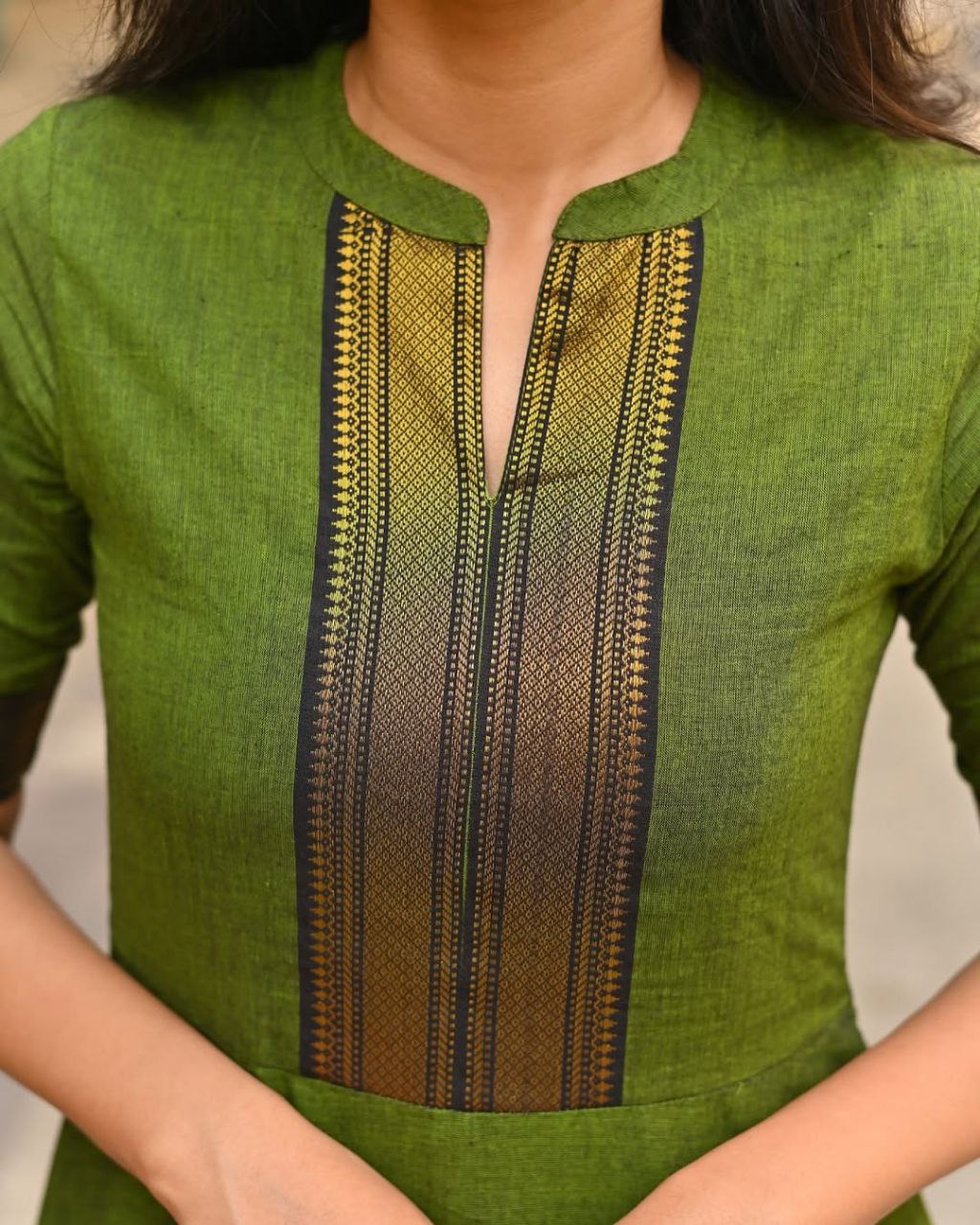 Pure Chanderi And Zari Jequard Work Mehendi Green Colour Dress