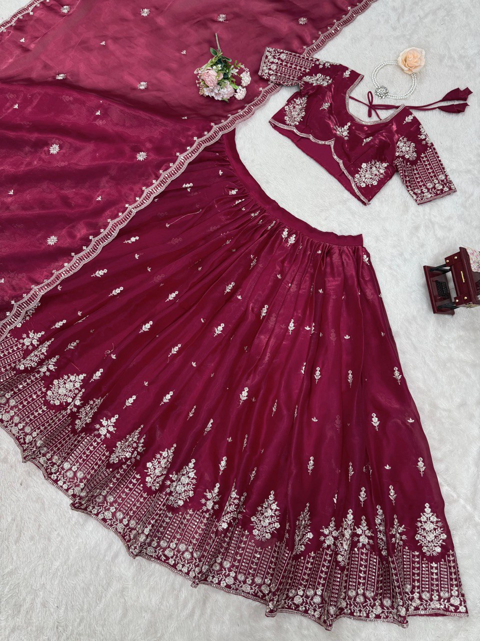 Marvellous Jimmi Chu Thread With Sequnce Lehenga Choli 2 Colours