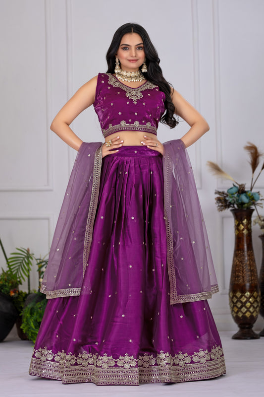 Heavy Jimmy Chu Silk Embroidary Worked Designer Lehenga Choli