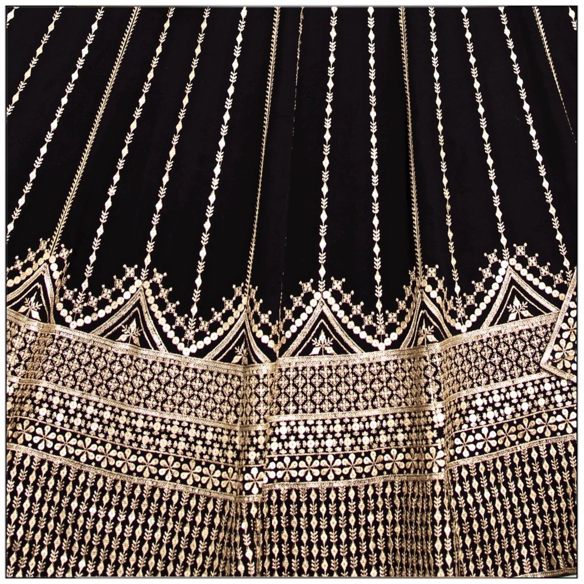 Beautiful Black Designer Georgette Wedding Wear Lehenga Choli