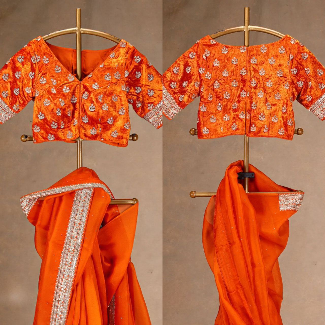 New Fenta Colour Heavy Daimond Work Organza Silk Saree With Silk Blouse And Fency Lace Border