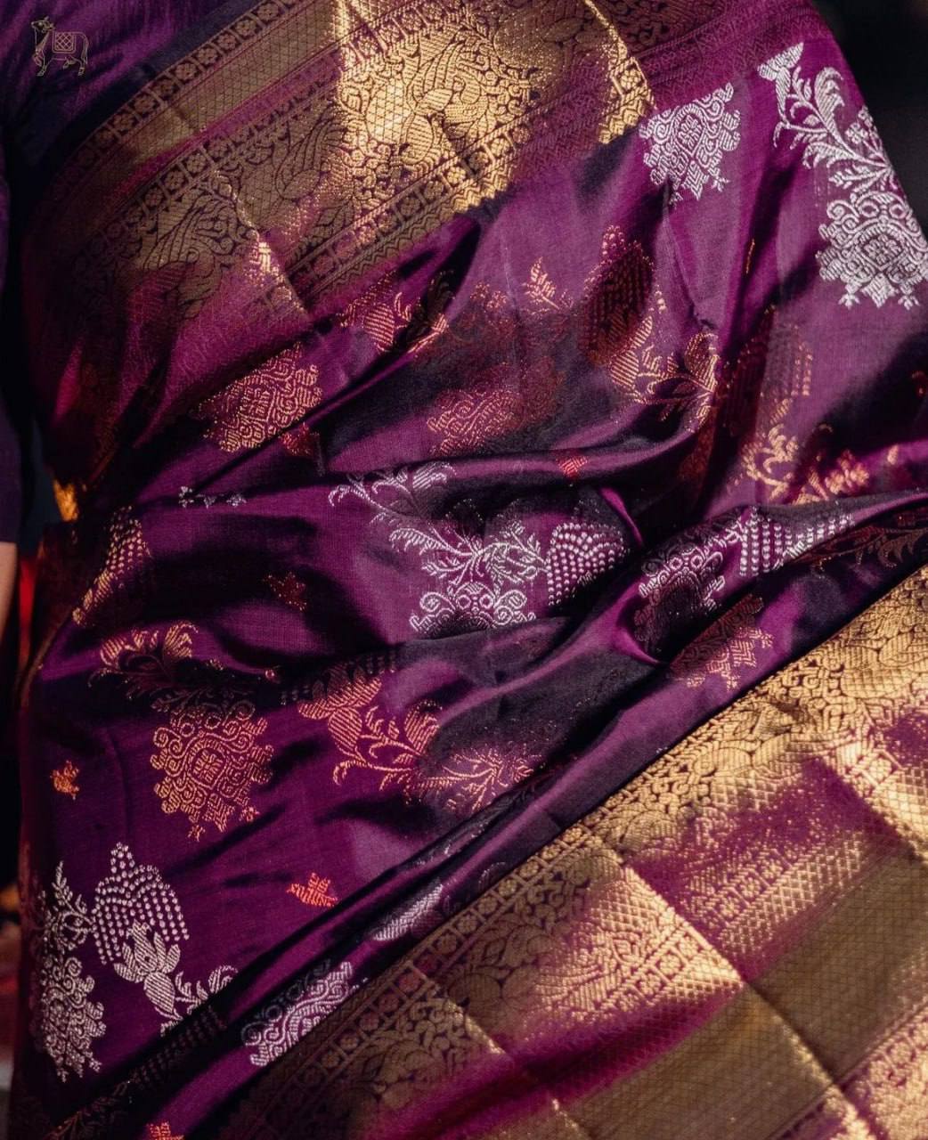 Purple Colour Lichi Silk Wedding Wear Saree