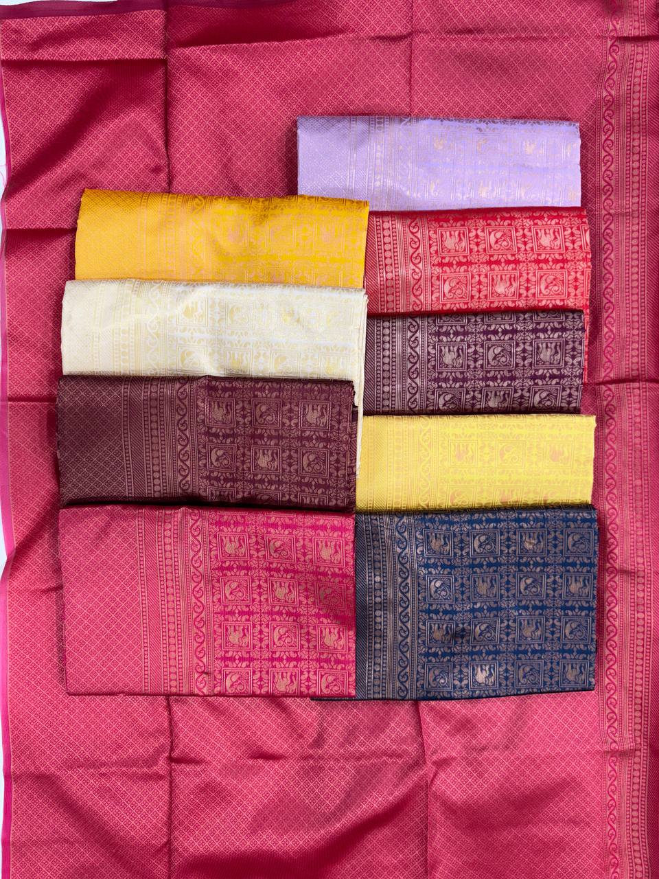 Glemorous Lichi Silk Treditional Wear Jacquard Weaving Saree