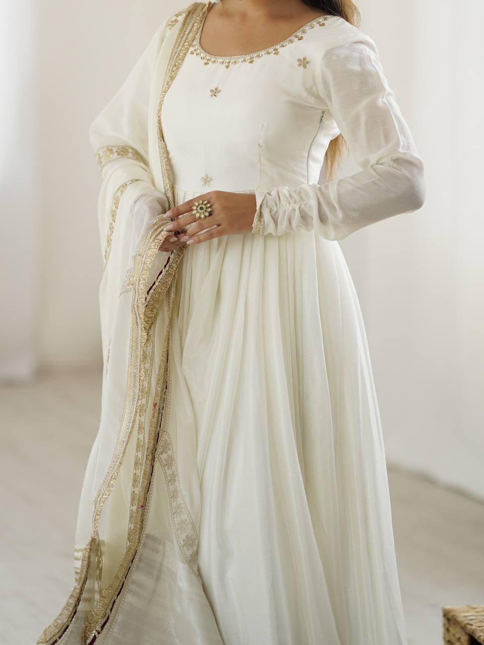 Black Color Ready to Wear Silk Gown