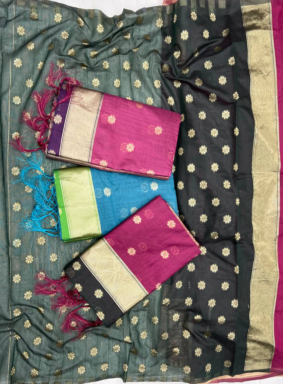 Amazing Soft Slab Lilan Beautiful Slab Weaving Saree