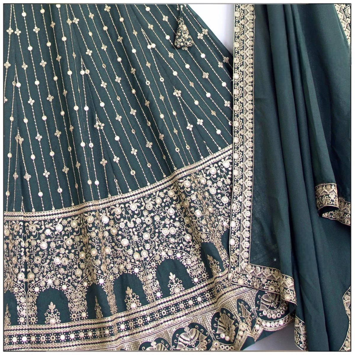 Light Green Wedding Wear Heavy Embroidary Work Lehenga Choli