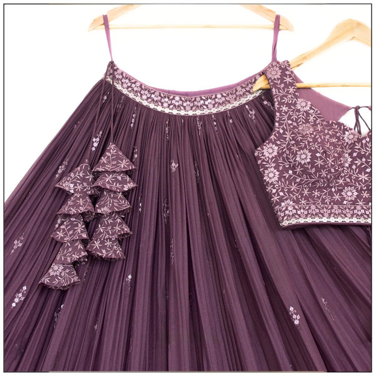 Rose Gold Colour Embroidary Work Wedding Wear Lehenga Choli