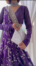 Load image into Gallery viewer, Purple Colour Heavy Embroidary Work Wedding Wear Lehenga
