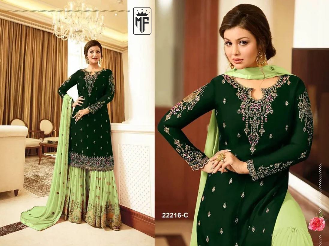 Amazing Designer Embroidary Work Semi Stiched Sharara Plazo Suit