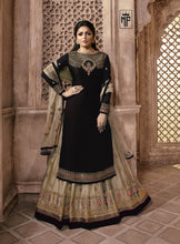 Load image into Gallery viewer, Heavy Fux Gorgette With Embroidery Work Ston Work Top With Net Bottom Indo Western Suit
