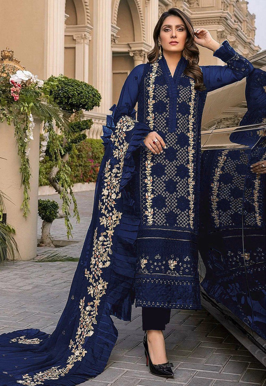 New Long Top With Beautiful Embroidary Work Pakistani Suit With Designer Duppata