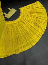 Load image into Gallery viewer, Fancy Yellow Georgette Embroidary Worked Lehanga Choli
