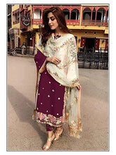 Load image into Gallery viewer, Georgette With Thread Embroidery Work Semi Stiched Salwar Suit
