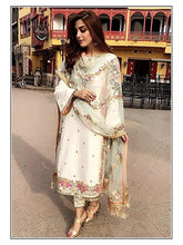 Load image into Gallery viewer, Georgette With Thread Embroidery Work Semi Stiched Salwar Suit
