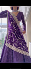 Load image into Gallery viewer, Purple Colour Heavy Embroidary Work Wedding Wear Lehenga
