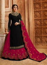 Load image into Gallery viewer, Amazing Georgette Embroidery Work Semi Stiched Salwar Plazo Suit With Beautiful Duppata

