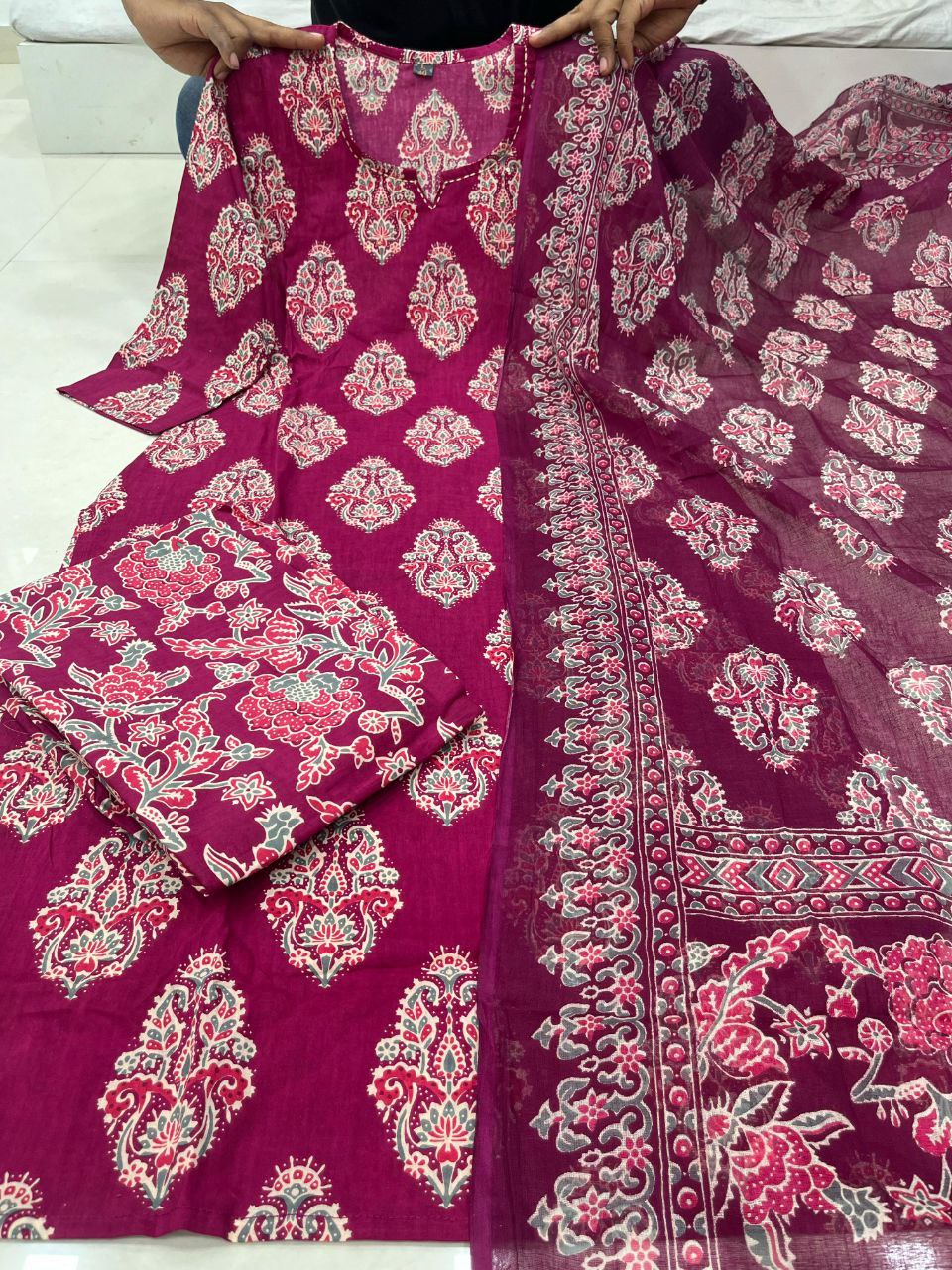 Pure Cambric Cotton Printed Stiched Salwar Suit With Duppata