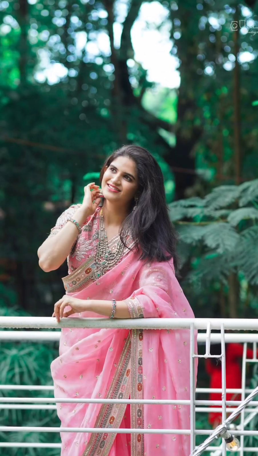 Pink Color Organza Designer Saree