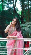 Load image into Gallery viewer, Pink Color Organza Designer Saree
