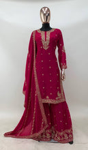 Load image into Gallery viewer, Pink Color Chion Embroidered Work Full Stiched Sharara Suit
