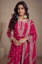 Load image into Gallery viewer, Pink Color Chion Embroidered Work Full Stiched Sharara Suit
