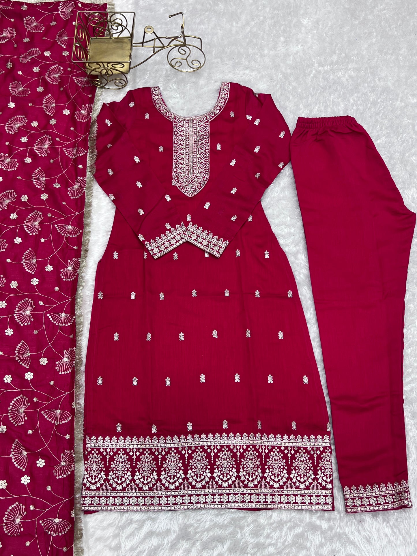 Pink Color Rangoli Silk Fully Sitched Salwar Suit Set