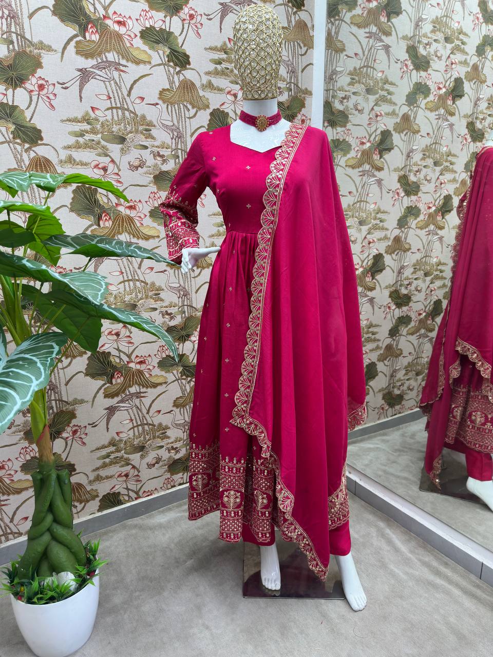 Pink Silk Embroidered Ready to Wear Suit