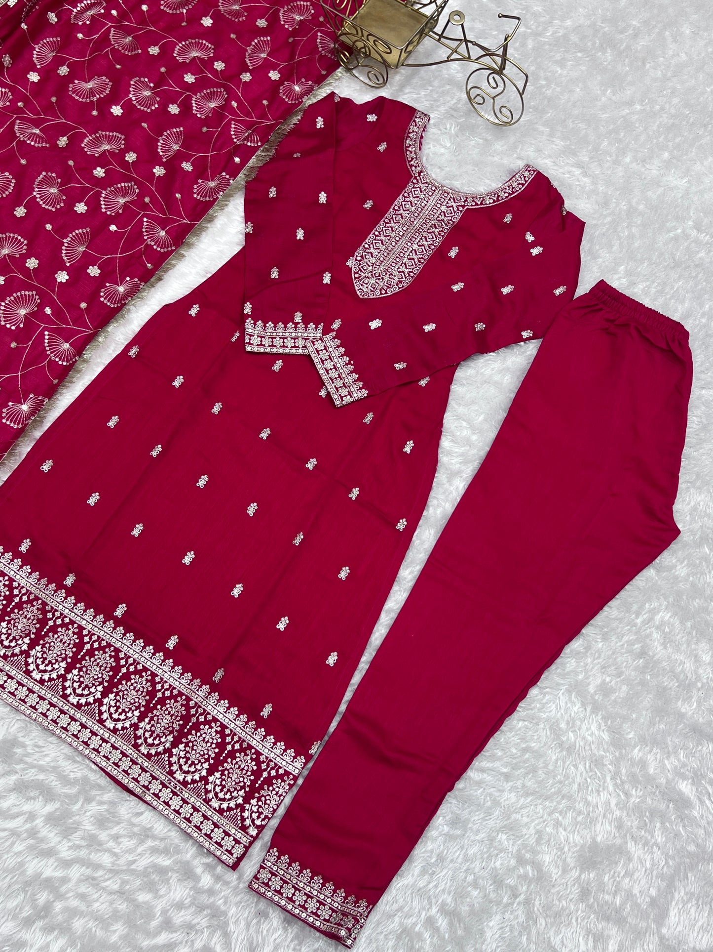 Pink Color Rangoli Silk Fully Sitched Salwar Suit Set