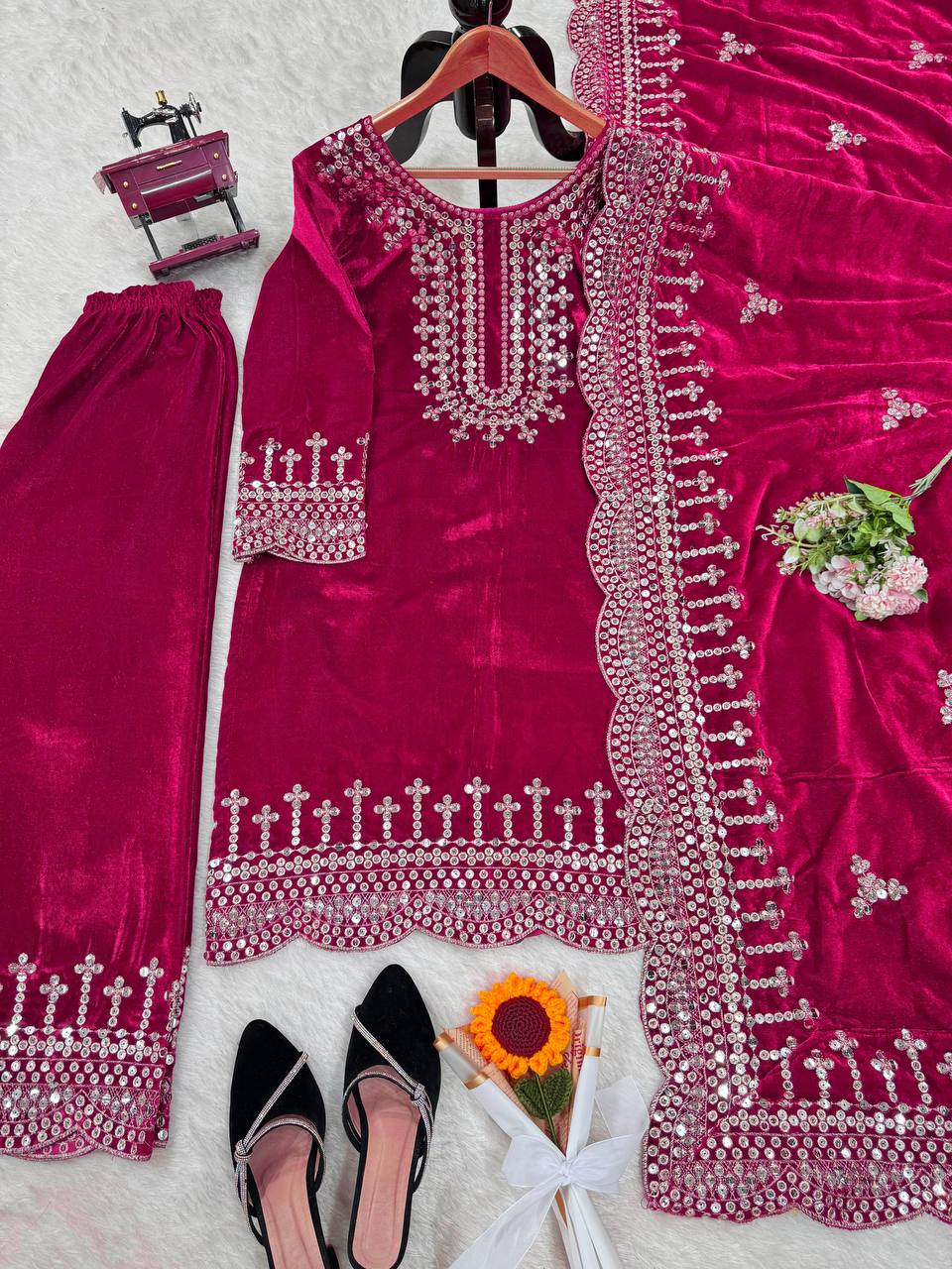 Pink Color Plazo Suit