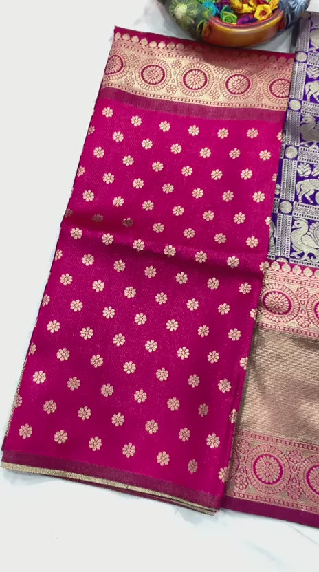 Purple Kanjiveram Silk Zari Lehanga Choli