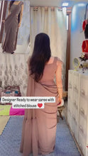 Load and play video in Gallery viewer, Ready to Wear 1 Min Ruffle Pattern Saree with Free Size Stitched Blouse
