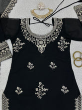 Load image into Gallery viewer, Party Wear Black Georgette Ready to Wear Sharrara Suit

