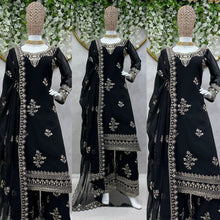 Load image into Gallery viewer, Party Wear Black Georgette Ready to Wear Sharrara Suit
