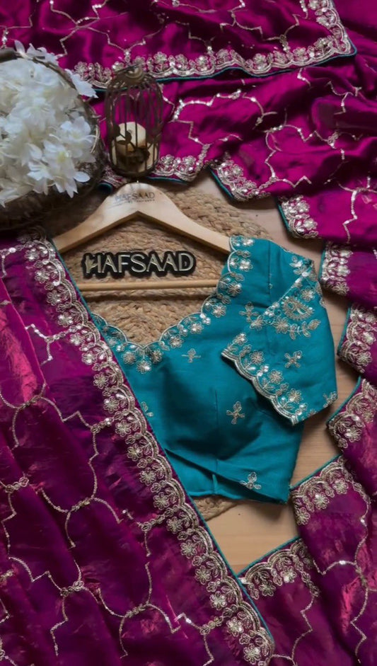 Royal Violet Elegance Jimmy Choo & Sequence Work Saree
