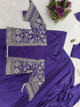 Load image into Gallery viewer, Purple Color Ready to Wear Chion Silk Saree Blouse
