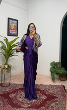 Load image into Gallery viewer, Purple Color Ready to Wear Chion Silk Saree Blouse
