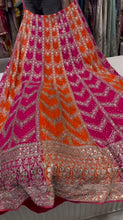 Load image into Gallery viewer, Pink Orange Color Georgette Heavy Embroidered Semi Stitched Lehenga Choli
