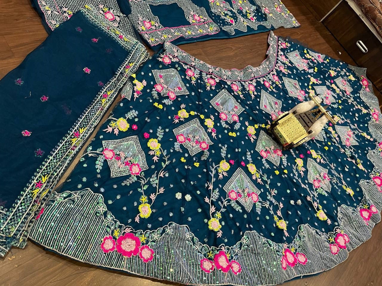 Party Wear Soft Net Heavy Work Lehenga Choli