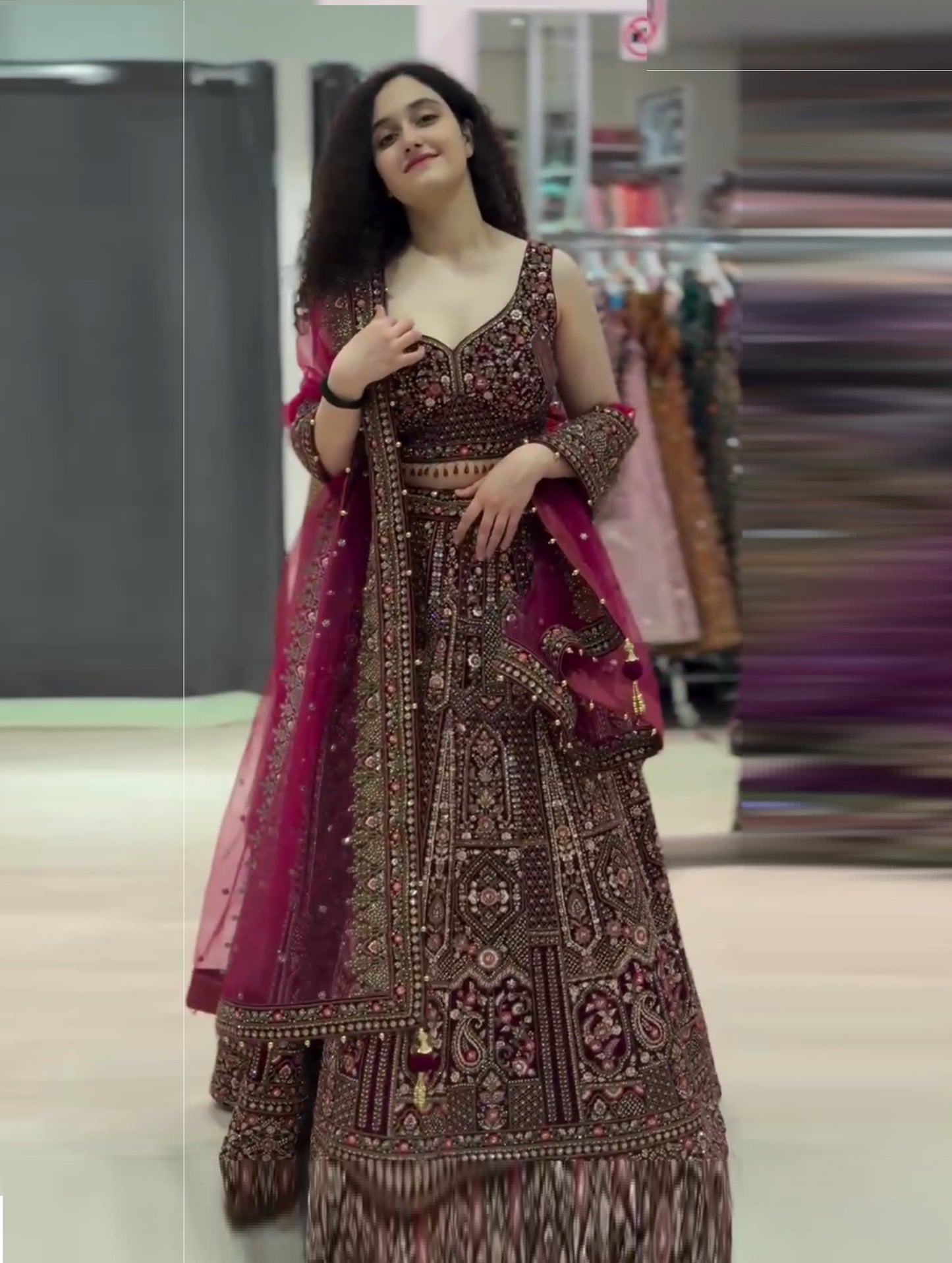 Maroon Color Georgette Wedding Wear Lehenga Choli