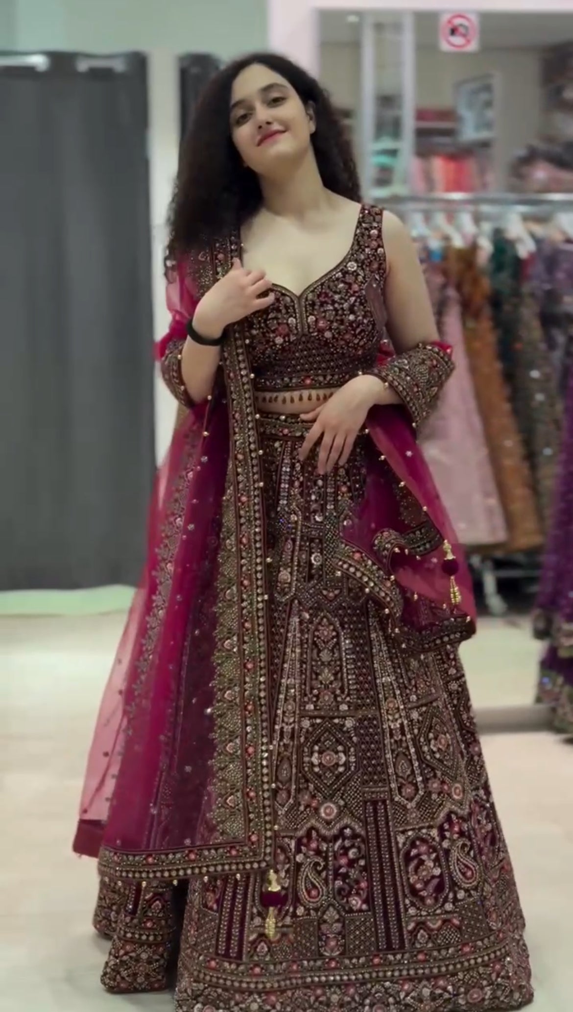 Maroon Color Georgette Wedding Wear Lehenga Choli